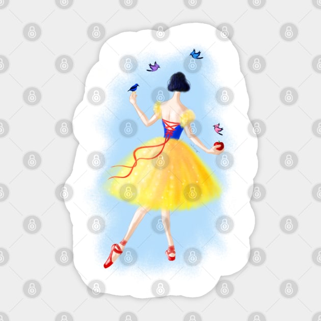 Ballerina Snow Sticker by amadeuxway